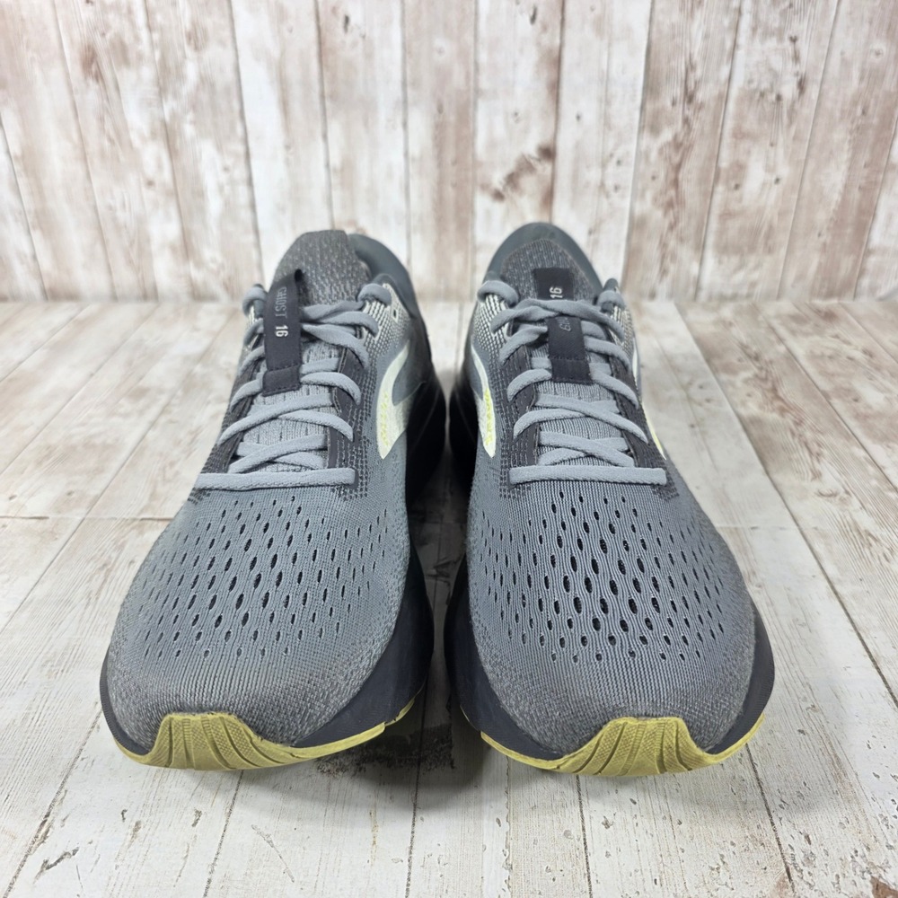 Brooks Ghost 16 Mens Running Shoes Grey Black Lime 11.5 Medium 1104181D040 - Picture 2 of 8